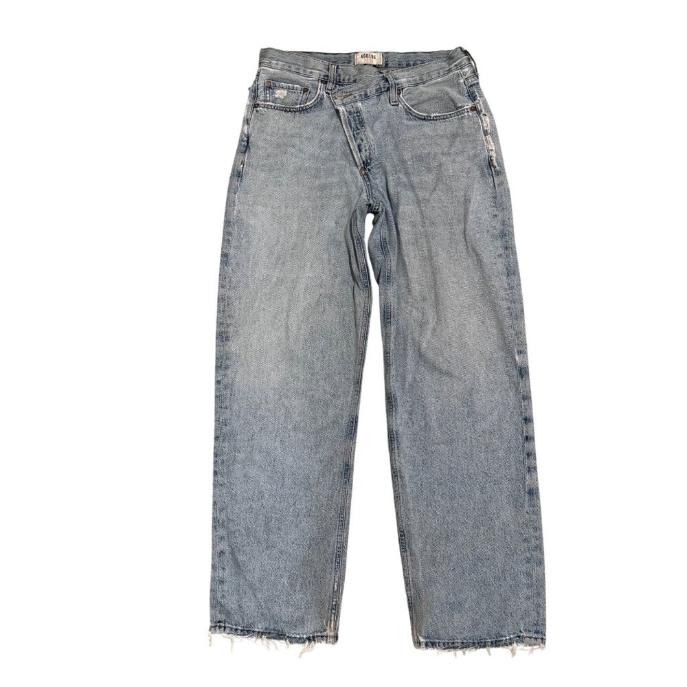 Agolde Light Blue Wide-Leg Jeans - Picture 3 of 14